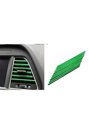 Araç Içi Klima Izgarasına Geçmeli Klima Süsü Havalandırmaya Geçme Renkli Çıta Yeşil