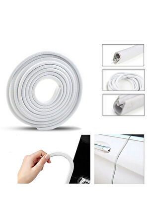Oto Kapı Fitili Çizilmelere Karşı Koruyan Araç Kapı Koruyucu Fitil Beyaz 5 Metre