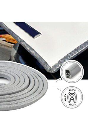 Oto Kapı Fitili Çizilmelere Karşı Koruyan Araç Kapı Koruyucu Fitil Gri 5 Metre