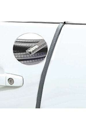 Oto Kapı Fitili Çizilmelere Karşı Koruyan Araç Kapı Koruyucu Fitil Gri 5 Metre