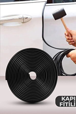 Oto Kapı Fitili Çizilmelere Karşı Koruyan Araç Kapı Koruyucu Fitil Siyah 5 Metre