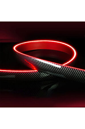 Oto Ledli Spoiler Bagaj Üstü Ledli Esnek Karbon Bagaj Çıtası Su Geçirmez Spoiler Universal 120 Cm