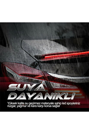 Oto Ledli Spoiler Bagaj Üstü Ledli Esnek Karbon Bagaj Çıtası Su Geçirmez Spoiler Universal 120 Cm