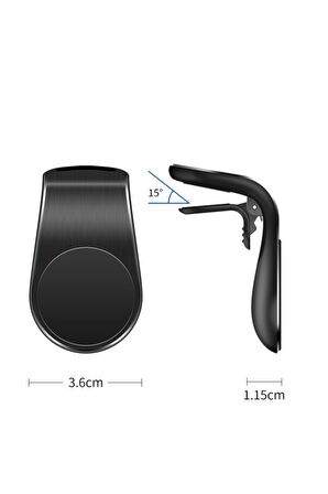 Mıknatıslı L Şeklinde Mandallı Araç İçi Oto Telefon Tutucu Klima Izgarasına Geçmeli A Kalite