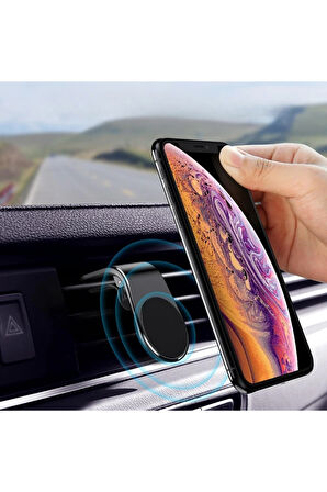 Mıknatıslı L Şeklinde Mandallı Araç İçi Oto Telefon Tutucu Klima Izgarasına Geçmeli A Kalite