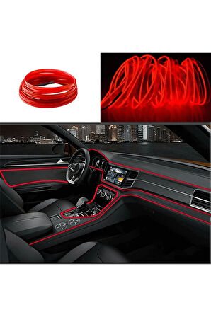 Araç İçi Neon Aydınlatma Led Göğüs Torpido Ledi Neon İp Led Kırmızı 2 Metre