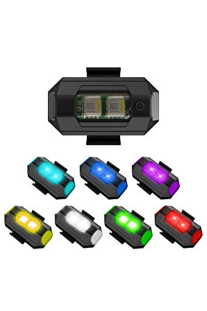 2 Adet Mini Uçak Kanat Led Kablosuz Aircraft Rgb Led Lamba Kablosuz Mini Çakar Usb Şarjlı