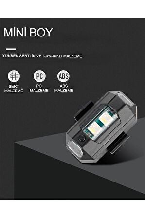 2 Adet Mini Uçak Kanat Led Kablosuz Aircraft Rgb Led Lamba Kablosuz Mini Çakar Usb Şarjlı