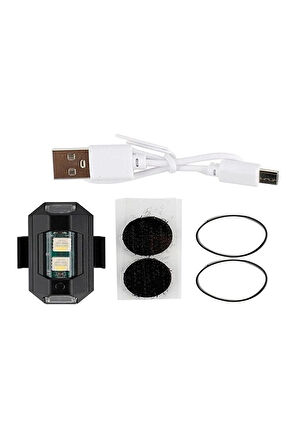 5 Adet Mini Uçak Kanat Led Kablosuz Aircraft Rgb Led Lamba Kablosuz Mini Çakar Usb Şarjlı