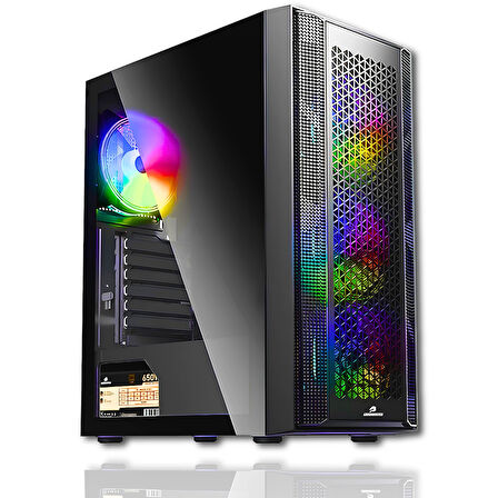 GameBooster Kasa Gb-F3107B 650W 80+ Bronze Mesh 4X Rgb Fanlı Gamıng Siyah