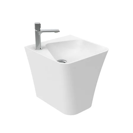 Creavit Avis Monoblok Batarya Delikli Beyaz Lavabo 45x45 Cm AV145