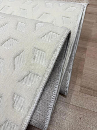 Geometrik Oyma Kabartma Desenli Pamuk Dokuma Tabanlı Lüks Makina Halısı