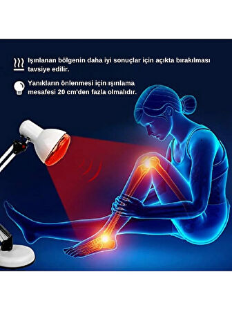 Avarson (3 Adet) 250W Kızılötesi (infrared) Isıtıcılı Fizik Tedavi Lambası (Kırmızı Işık) E27 (Kalın Duy)