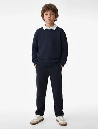 Okul Gömleği Yaka Oversize Okul Sweatshirt 7WKB10005TK - KOTON - LACİVERT - 5-6