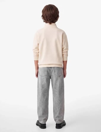 Uzun Kollu Dik Yaka Sweatshirt 7WKB10295TK - KOTON - BEJ - 11-12