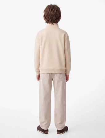 Pamuklu Dik Yaka Sweatshirt 7WKB10298TK - KOTON - BEJ - 11-12
