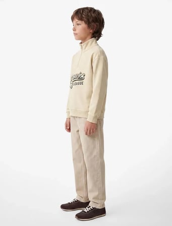 Pamuklu Dik Yaka Sweatshirt 7WKB10298TK - KOTON - BEJ - 11-12