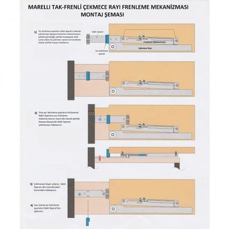 Marelli Tak-Frenli frenleme mekanizması çekmece rayı için