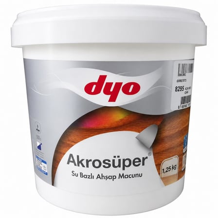 dyo akrosüper su bazlı ahşap macun 1.25 kg beyaz