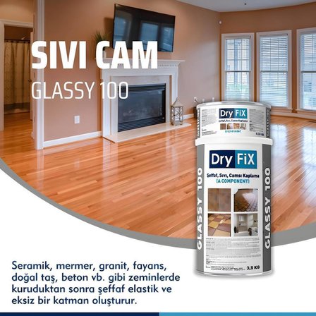 DryFix Glassy100 Şeffaf Sıvı Camsı Kaplama 2 Kg