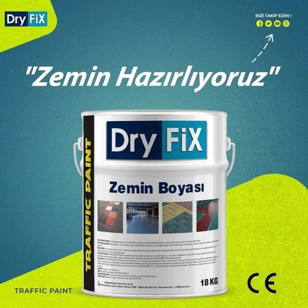 DryFix Traffic Paint Fayans,Seramik,Mermer,Beton ve Asfalt Zemin Boyası 5 Kg Beyaz