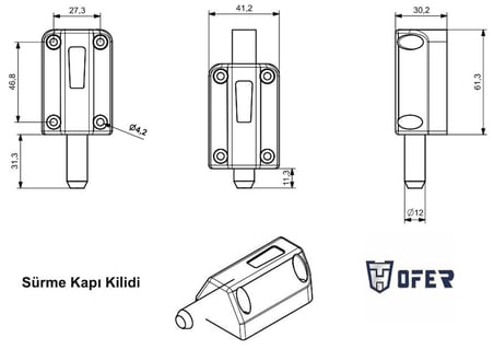 Ofer sürme kapılar için GÜVENLİKLİ emniyet kilidi YENİ TİP