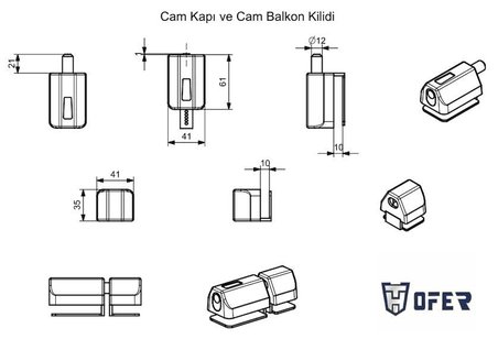 Ofer cam kapılar ve cam balkonlar için GÜVENLİKLİ emniyet kilidi YENİ TİP
