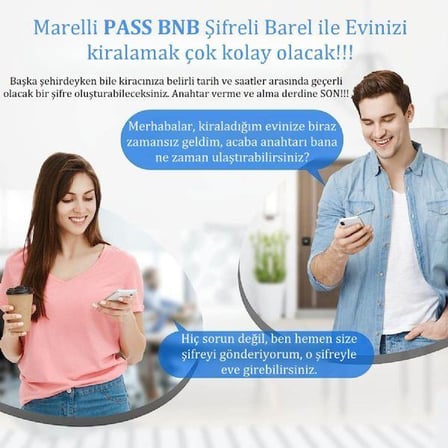 Marelli PASS BNB air bnb fonksiyonlu şifreli çelik kapı kilidi kapı göbeği