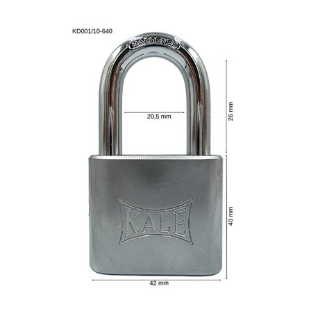 Kale Kd001/10-640 Prinç Asma Kilit 40 Mm Nikel Kaplamalı