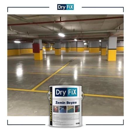 DryFix Traffic Paint Fayans,Seramik,Mermer,Beton ve Asfalt Zemin Boyası 18 Kg Ral 7047 Açık Gri