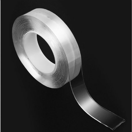 Akrilik çift taraflı şeffaf SİHİRLİ silikon bant 18 mm x 1 mt silikonize montaj bandı