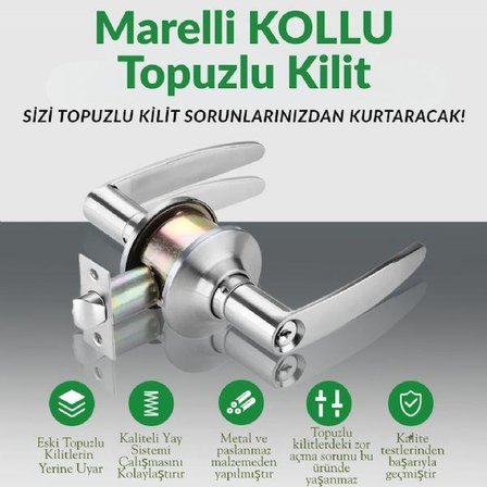 Marelli KOLLU TİP saten topuzlu amerikan tipi, otel tipi kilit anahtarlı