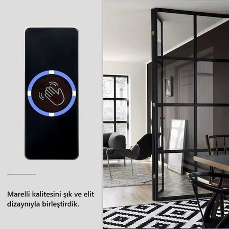 Marelli YENİ TİP sıva üstü NO TOUCH uzaktan el göstermeli infraredli siyah dikdörtgen çıkış butonu