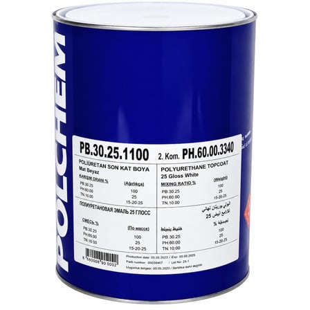 Polchem Pb-30.25 Mat Poliüretan Boya 12+3 Kg Beyaz