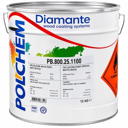 Polchem PB.800.25 Poliüretan Boya Mat Beyaz 12+6 Kg
