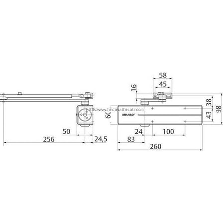 Assa Abloy Dc300 3-6 Güç Ayarlı Özel Hidrolik Kapı Yayı Kapı Kapatıcı