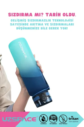 Uzspace 1000ml Soft Touch Tritan Su Matarası Kırmızı