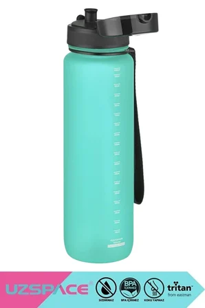 Uzspace 1000ml Soft Touch Tritan Su Matarası Açık Mavi