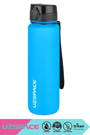Uzspace 1000ml Soft Touch Tritan Su Matarası Mavi