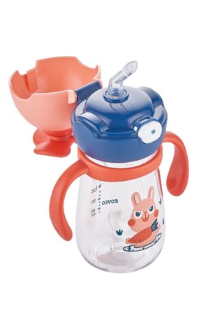 Rovco Dönebilen Pervaneli Akıllı Pipet Bebek (+6 Ay) Tritan Su Matarası 220 Ml Pembe