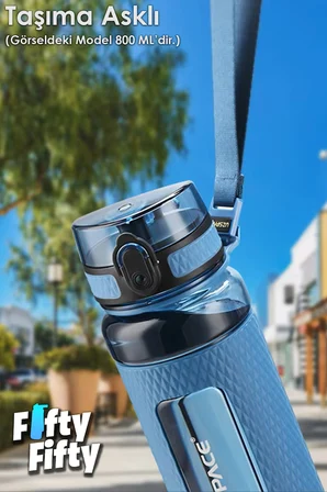 Uzspace 520ml Tritan Su Matarası Silikon Korumalı Kaydırmaz Gövde Kahverengi