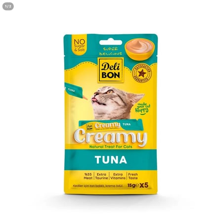 Delibon Krema Kedi Ödül Maması 15g 5 Adet Ton Balıklı