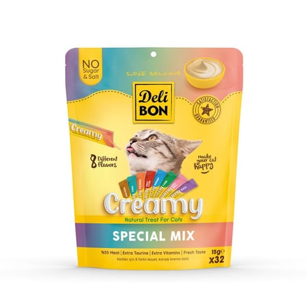 Delibon Krema Kedi Ödül Maması 15g 32 Adet Karışık Çeşit
