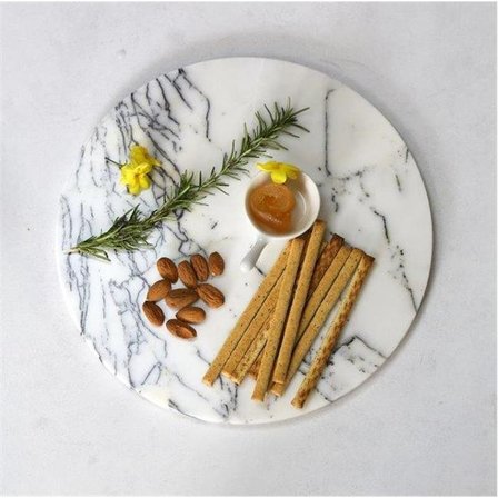 Akayev Mermer 30 Cm Leylak Yuvarlak Sunum Tabağı