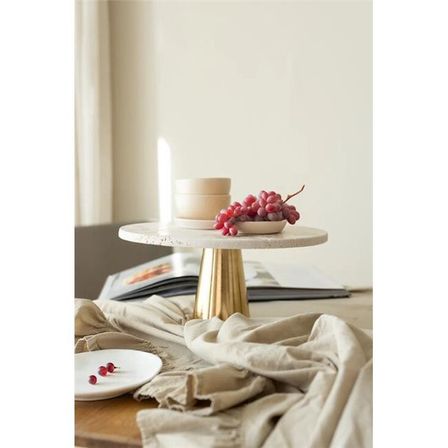 Akayev Traverten 25 Cm Altın Konik Ayak Sunumluk