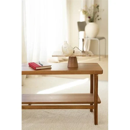 akayev traverten 30x20 cm konik ahşap ayaklı sunumluk