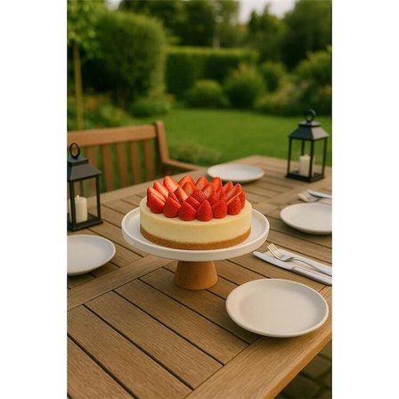 Akayev Porselen Ahşap Ayaklı 25 Cm Sunumluk