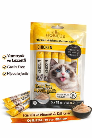 Nobilus Tavuklu Kedi Krema Ödül Maması 5 x 15 gr