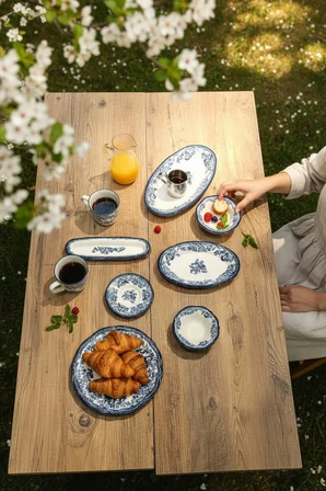Akayev Porselen Vintage Blue 20 Parça Kahvaltı Takımı