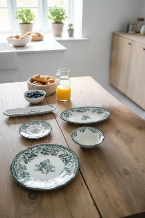 Akayev Porselen Vintage Green 20 Parça Kahvaltı Takımı